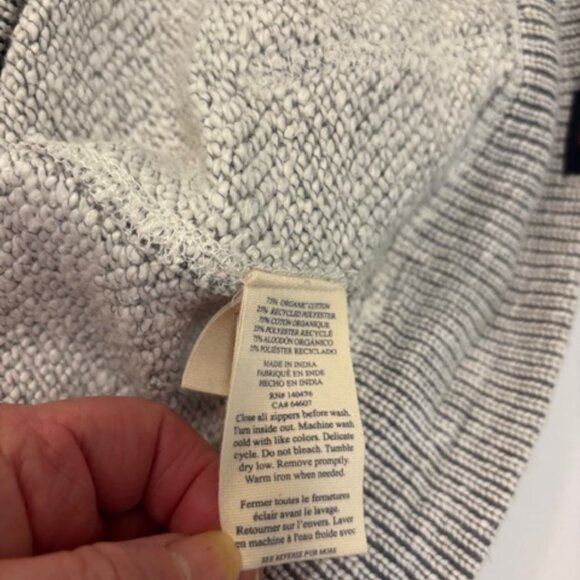 Faherty Mens Whitewater Gray Shell Loop Full Zip Hoodie Medium - Picture 8 of 9